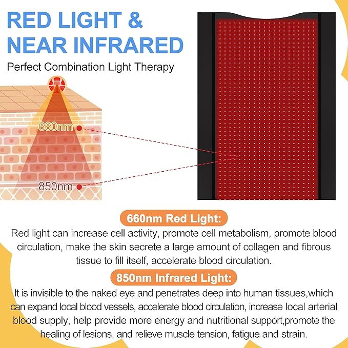2024 New 3100pcs Dual Wavelength LED 660nm&850nm Red 71''x 33''(Black) 33''(Black)