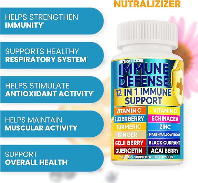 12 in 1 Premium Immune Defense Vitamins D3 5000 5000 IU 1000mg Zinс 50mg - 120 Caps