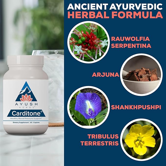Ayush Herbs - Carditone caplets, 60 Count (Pack of 2)