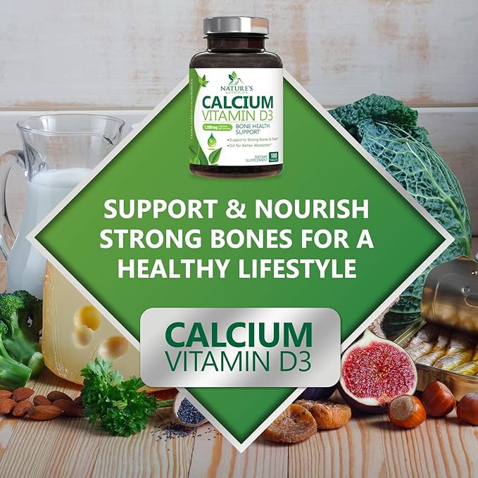 Calcium 1200 mg Plus Vitamin D3, 180 Tablets