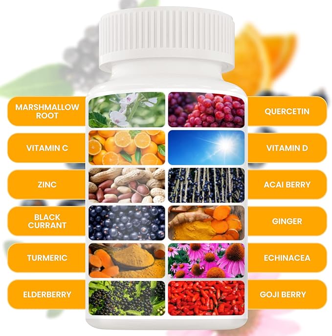 12 in 1 Premium Immune Defense Vitamins D3 5000 5000 IU 1000mg Zinс 50mg - 120 Caps