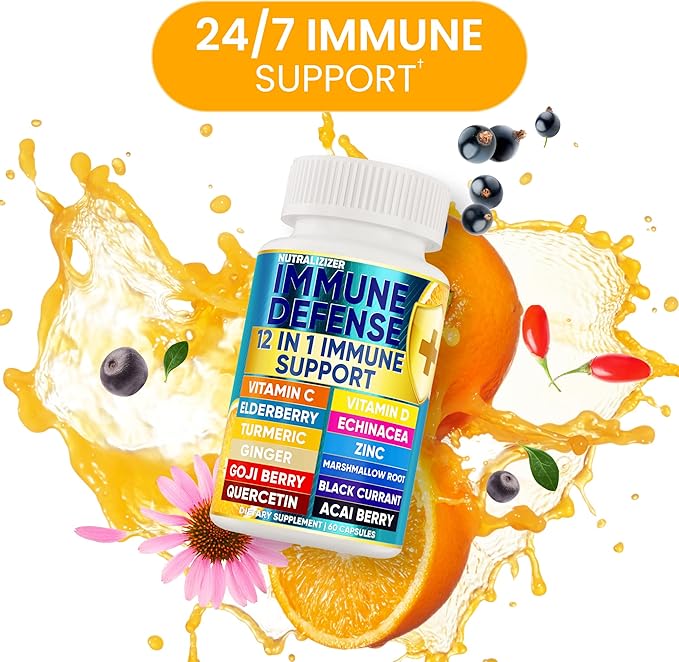 12 in 1 Premium Immune Defense Vitamins D3 5000 5000 IU 1000mg Zinс 50mg - 120 Caps