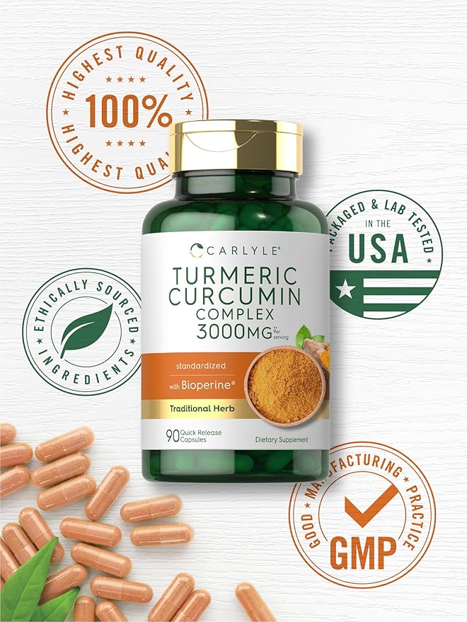 Carlyle Turmeric Curcumin with Black Pepper 3000mg 90 Powder