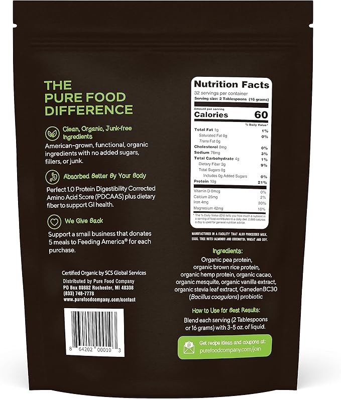 Plant Based Protein Powder with Probiotics