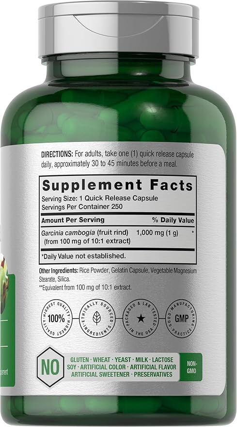 Horbaach Garcinia Cambogia Pills 1000mg | 250 Capsules
