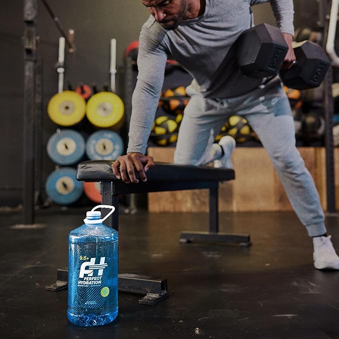 Perfect Hydration 9.5+ pH Alkaline Drinking Water, Electrolyte Minerals for Taste, 8 Gallons (2 Cases of 128 fl oz Jugs)