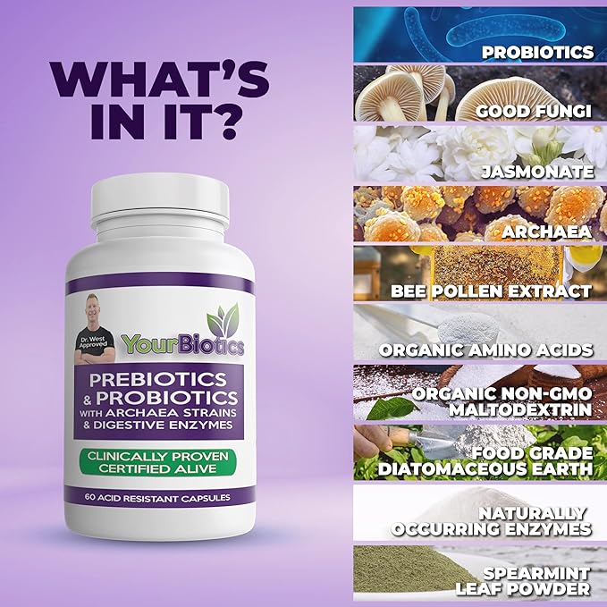 YourBiotics Prebiotics and Probiotics for Men 60 Count