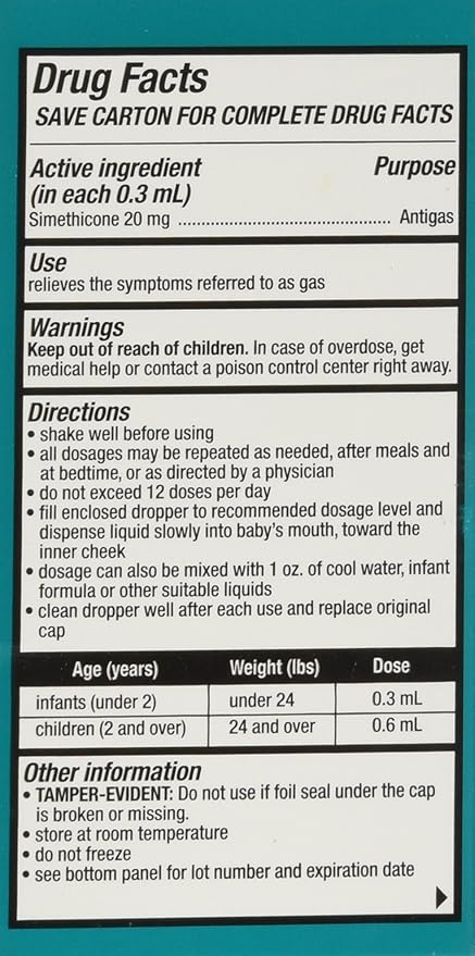 Newborns, Infants & Children Gas Relief 20 mg/0.3ml mg/0.3ml Drops 1 oz (30ML) 6 6 PACK 6 oz