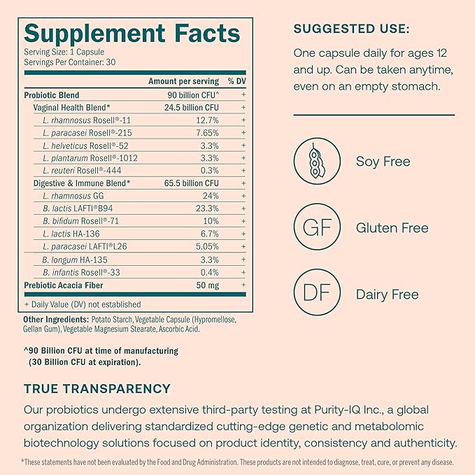 True Grace One Daily Women’s Probiotic 30 Vegetarian