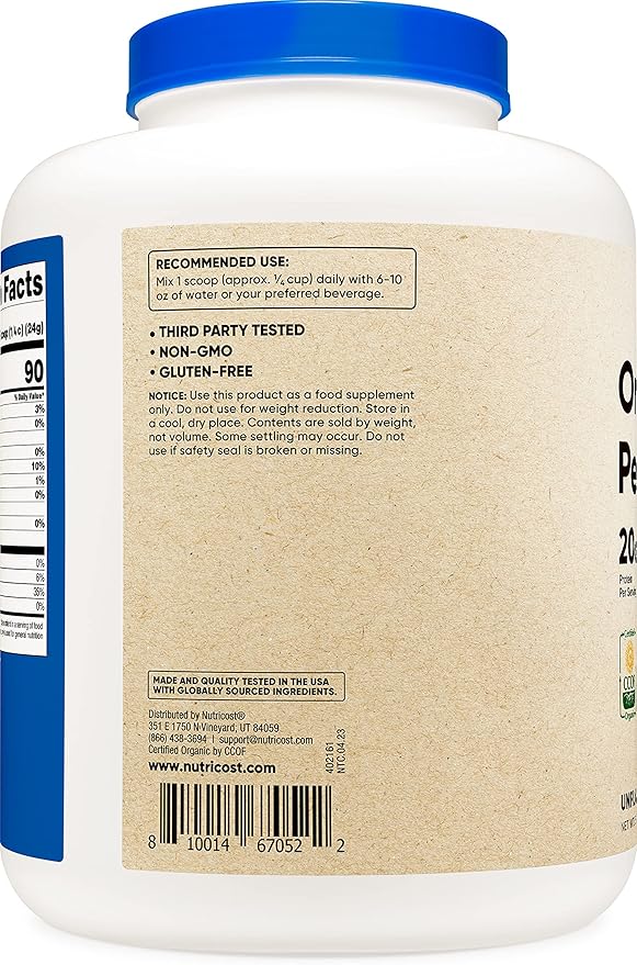 Nutricost Organic Pea Protein Isolate Powder (5LBS)