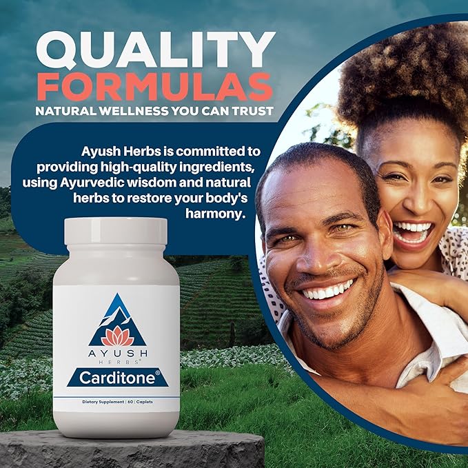 Ayush Herbs - Carditone caplets, 60 Count (Pack of 2)