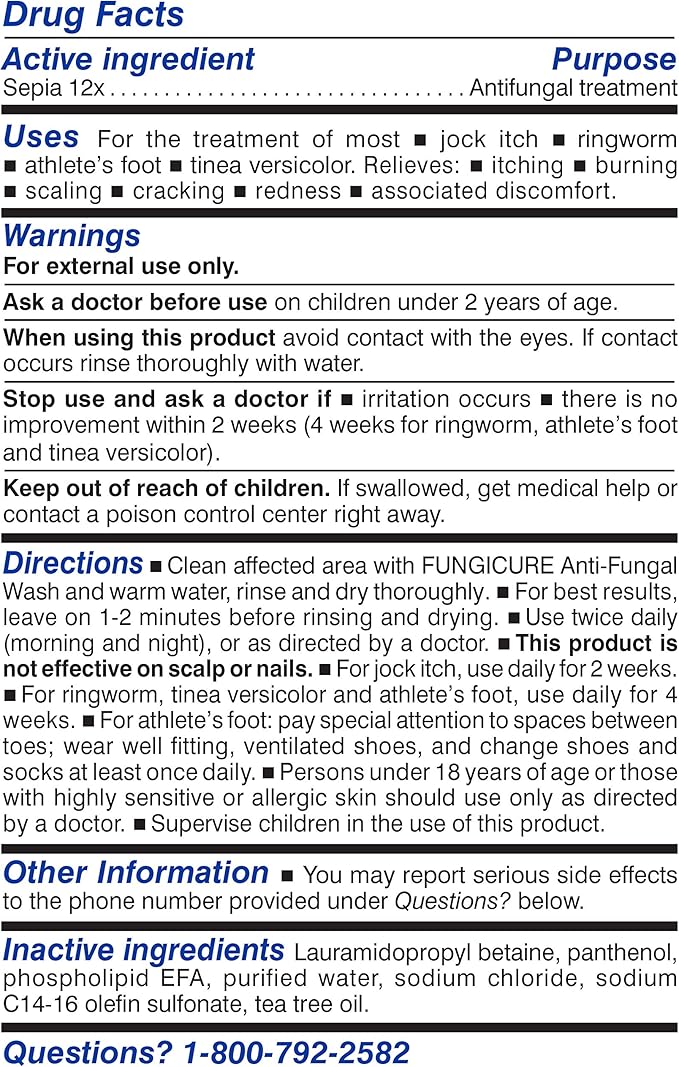 FUNGICURE Medicated Anti-Fungal Jock Itch Wash, 6 Fl