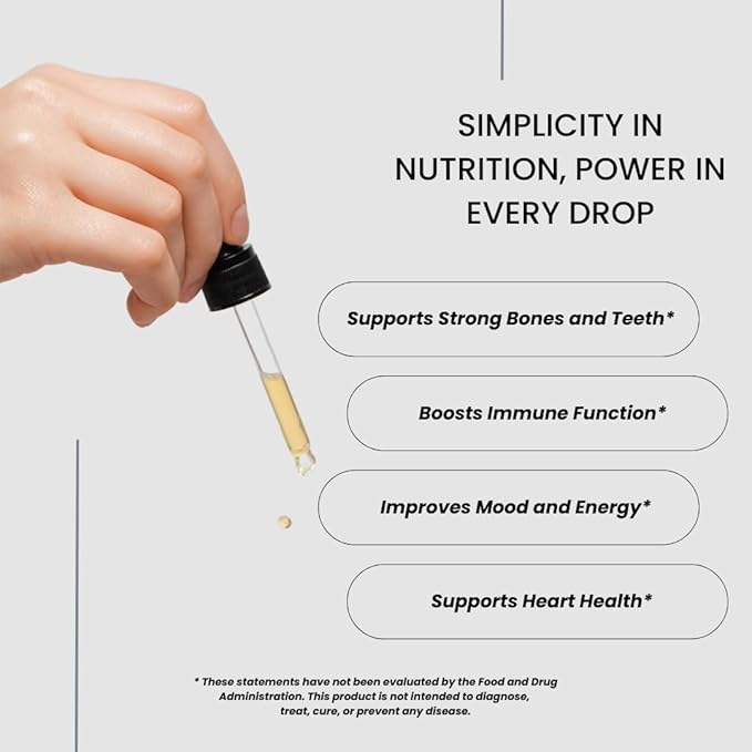 Liquid Vitamin D3 5000 IU Drops – High Absorption, Supports Immune & Bone Health, Non-GMO, Organic MCT Oil – 60 Servings | 60mL
