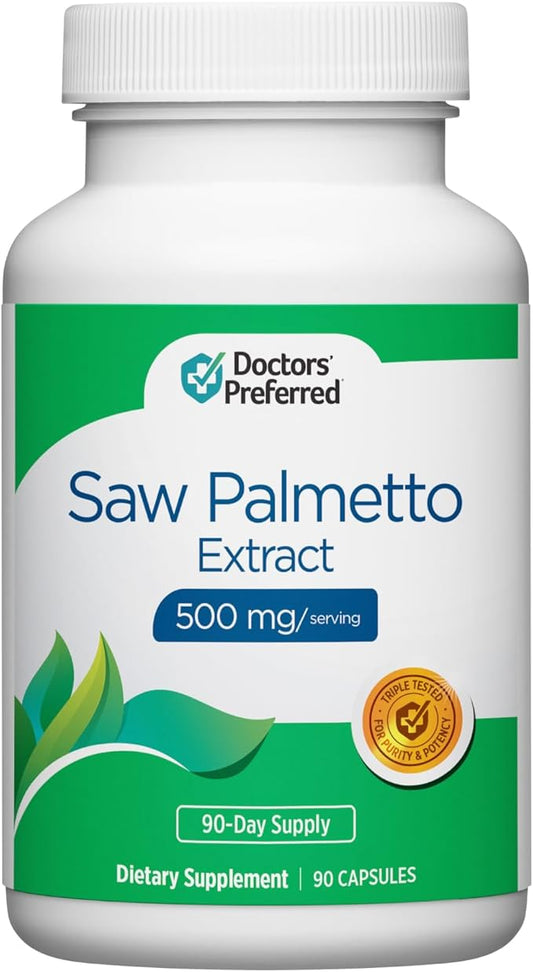 DOCTORS' PREFERRED Saw Palmetto Supplement for Health and Well-Being—500 mg/Serving | 90 Capsules