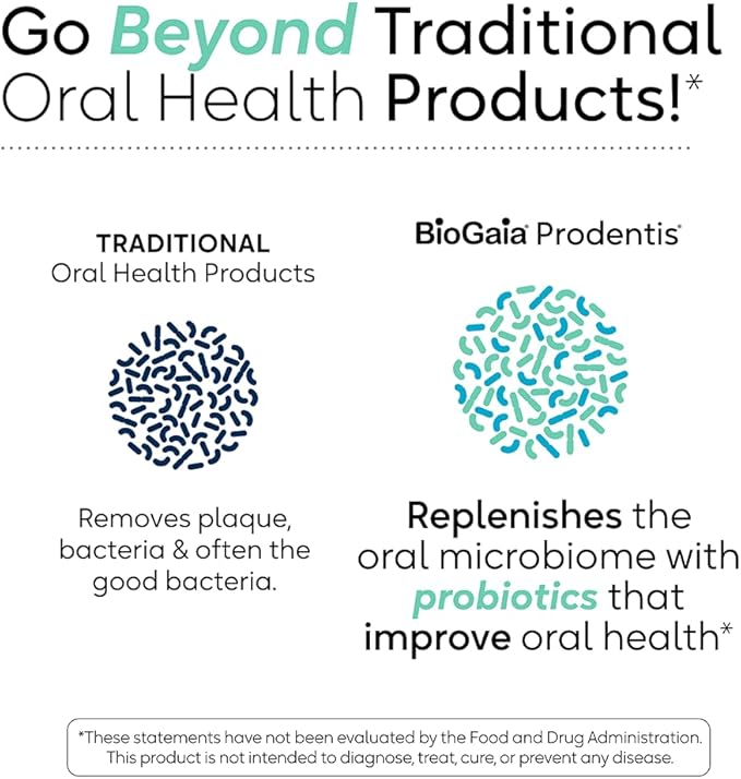 BioGaia Prodentis | Dental Probiotic Lozenges | Promotes Healthy Gums & Teeth | Defends Against Dental Problems | Replenishes Oral Microbiome | Improves Oral Health | Apple Flavor | 30 Day Supply