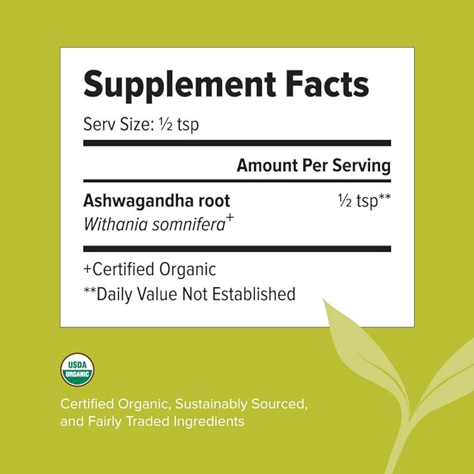 Banyan Botanicals Organic Ashwagandha Powder – 1/2lb –
