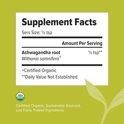 Banyan Botanicals Organic Ashwagandha Powder – 1/2lb –