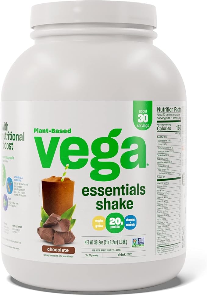 Vega Essentials Plant Based Protein Powder, Chocolate 2.4 lbs