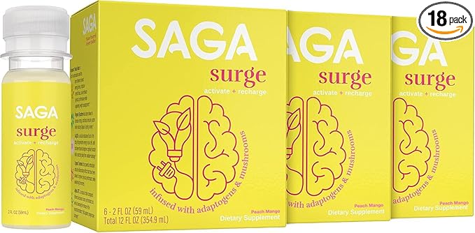 SAGA Organic Energy Shots CoQ10 & 2oz Shots (18-Pack)