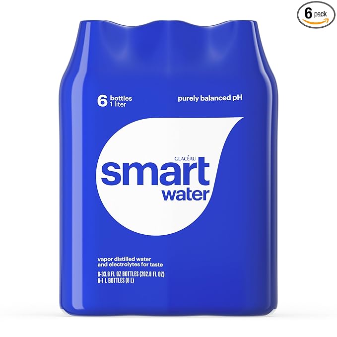 Smartwater Packaged Drinking Water, 33.8 Fl Oz (pack of 6)