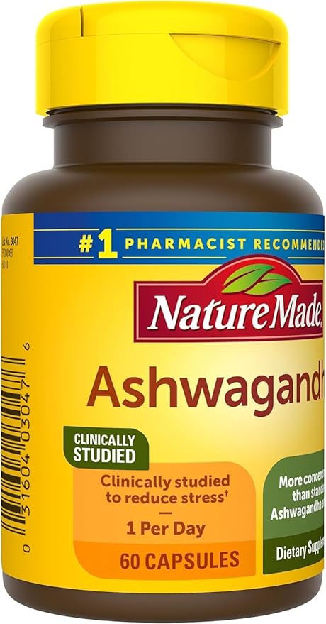 Nature Made Ashwagandha Capsules 125mg 60 Capsules, 60 Day 2)