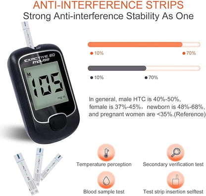 Blood Glucose Monitor Kit Diabetes Testing 50 Codefree 50 Lancets-mg/dL