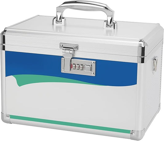 Medicine Lock Box With Combination Lock 10 x 6 x 6.7 Inches