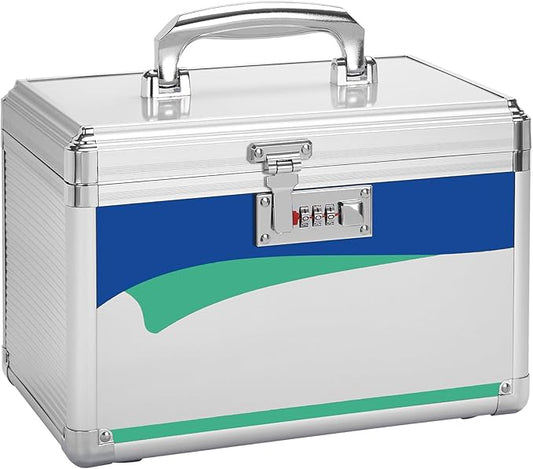 Medicine Lock Box With Combination Lock 10 x 6 x 6.7 Inches