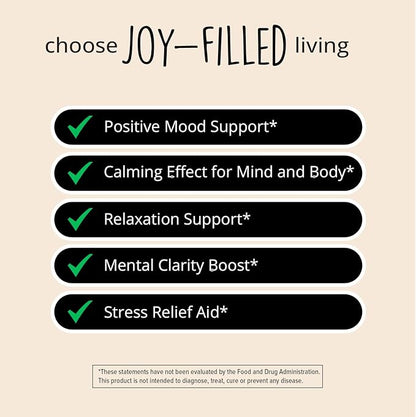 Joy-Filled Mood Support Supplement with St 100% Plant-Based 180 ct