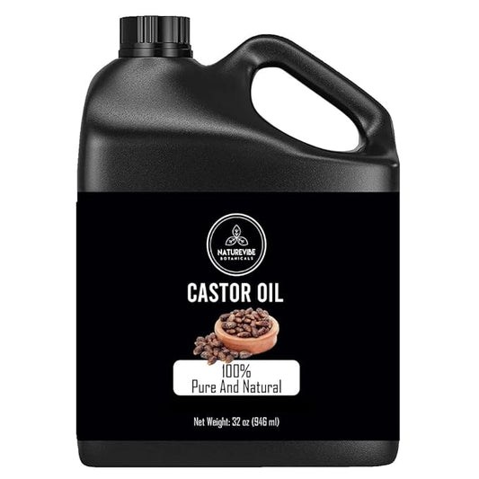 Naturevibe Botanicals Castor Oil 32 Ounces | 100% Pure and Natural | Great for Skin Care and Hair Care