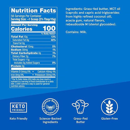 Bulletproof French Vanilla Creamer, 29.6 Ounces, Keto Coffee Creamer with MCT Oil and Grass-Fed Butter, Value Offering, Packaging May Vary…