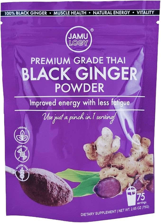 Thai Black Ginger Powder Herbal Supplement, 2.65 Ounce