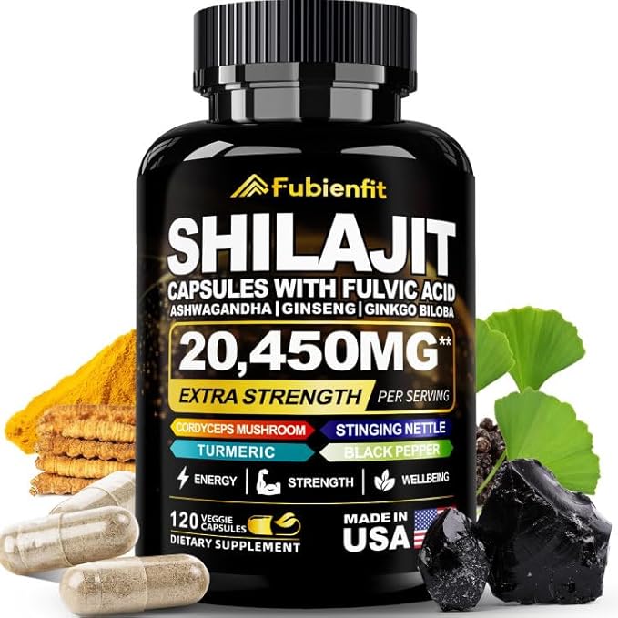 Shilajit Pure Himalayan Organic 20450MG Shilajit 120 Capsules