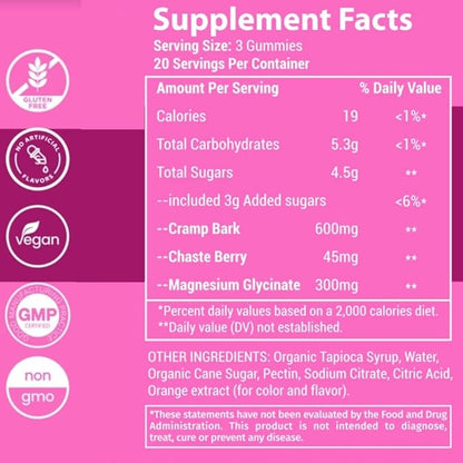 Menstrual Cramp Relief Period Relief Gummies 60 Count…