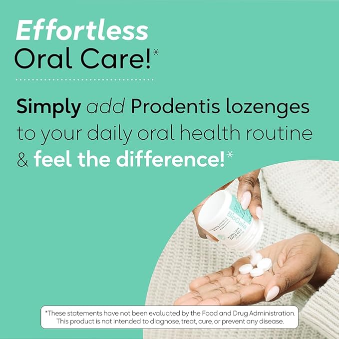 BioGaia Prodentis | Dental Probiotic Lozenges | Promotes Healthy Gums & Teeth | Defends Against Dental Problems | Replenishes Oral Microbiome | Improves Oral Health | Apple Flavor | 30 Day Supply