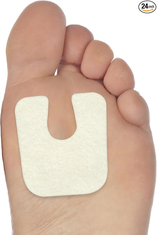 24-Pack U-Shaped Felt Callus Pads, 1/8”