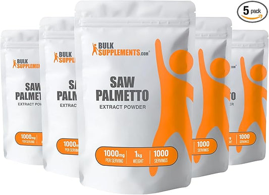 BulkSupplements.com Saw Palmetto Extract Powder - Serenoa Repens, Saw Palmetto Supplement, Saw Palmetto Powder - Vegan & Gluten Free, 1000mg per Serving, 5kg (11 lbs) (Pack of 5)