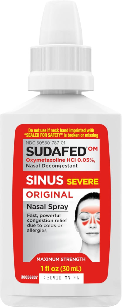 Sudafed Sinus Severe Original Nasal Spray, 12 Hour .05% Nose 1 fl.