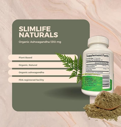 Organic Ashwagandha 1310 mg 60 Organic