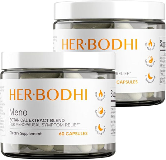 Meno- Menopause Hormonal Balance for Women, Estrogen Soy Isoflavones Menopause Supplement for Women, Ashwagandha, Black Cohosh Hot Flashes Menopause Relief, Night Sweats Relief 120Caps