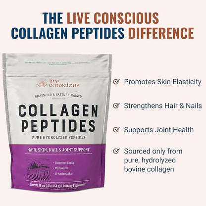 Live Conscious Collagen Peptides Powder 16oz