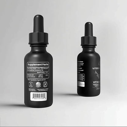 Liquid Vitamin D3 5000 IU Drops – High Absorption, Supports Immune & Bone Health, Non-GMO, Organic MCT Oil – 60 Servings | 60mL