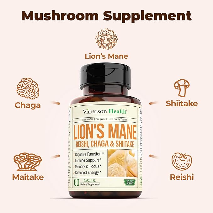 Lions Mane Supplement Capsules 60 High