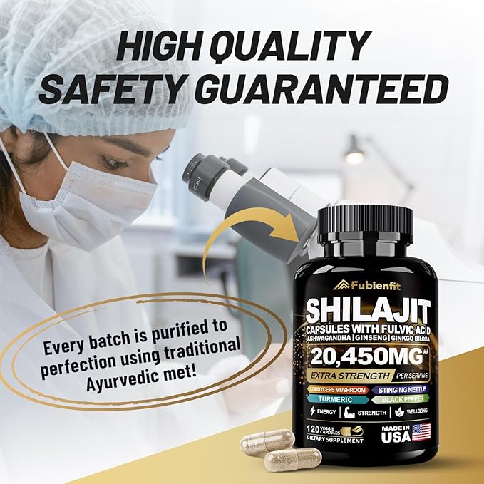 Shilajit Pure Himalayan Organic 20450MG Shilajit 120 Capsules