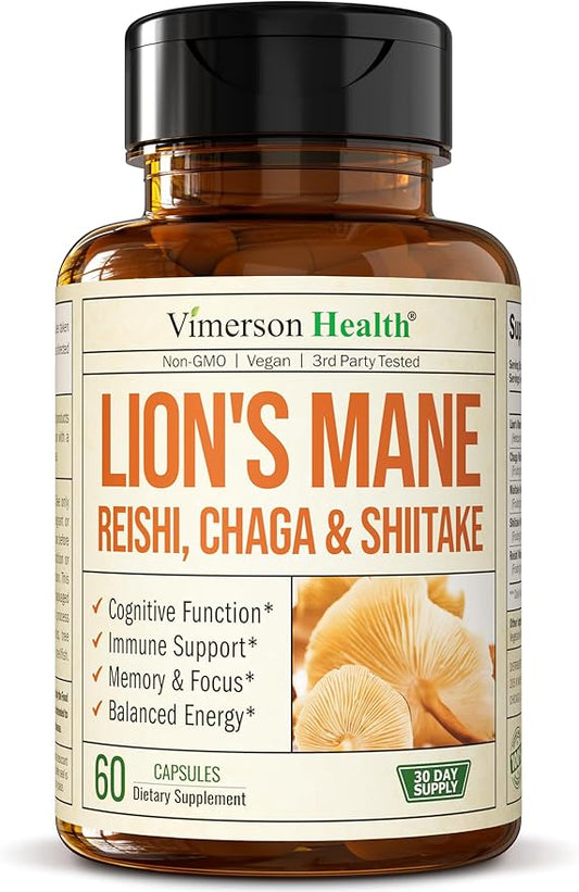 Lions Mane Supplement Capsules 60 High