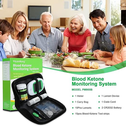 Blood Ketone Meter and 15 Blood 15 Lancets, 5 Second
