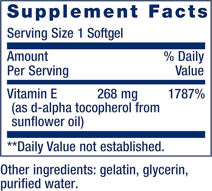 Life Extension 268mg Super Vitamin E 5000IU Vitamin D3 -