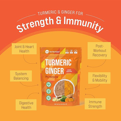 360 Nutrition Turmeric Supplement with Ginger 2 Pack 3.3 oz