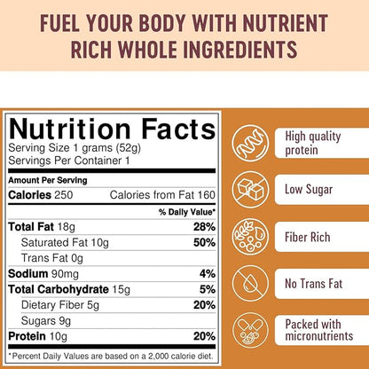 Cashew Cinnamon Bar- Organic, Paleo, Gluten Free and Raw by Mammoth Bar, 10-12g Protein, 1.8 Oz. Bar (10 Bars) …