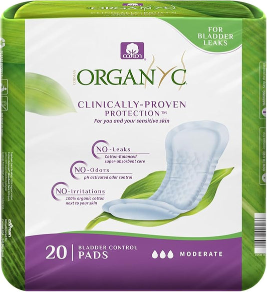 Organyc 100% Organic Cotton Incontinence Pads 16 Count…